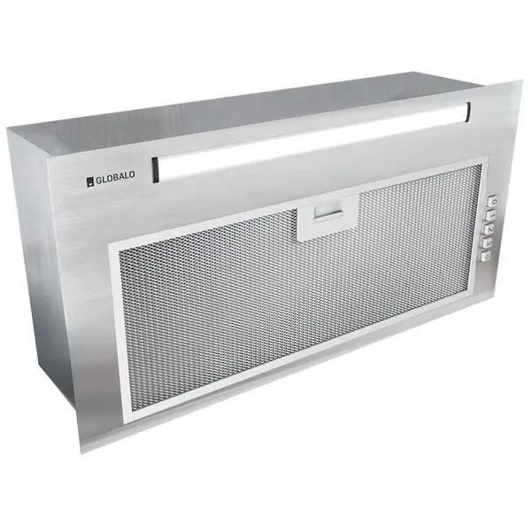 Globalo Hota incorporabila Globalo Viledo 60.1, clasa energetica C, latime 59,8 cm, adancime 29 cm, control manual, interval de viteza 3, randament maxim 415 m3/h, Inox