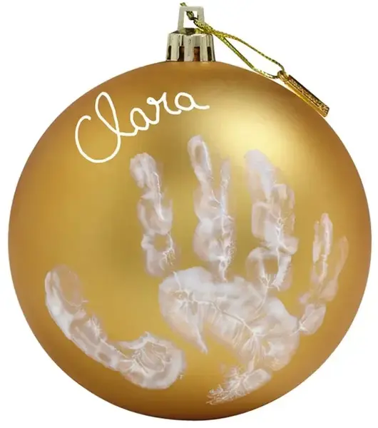 Globulet de Craciun pentru amprenta bebelusului Baby Art, Auriu