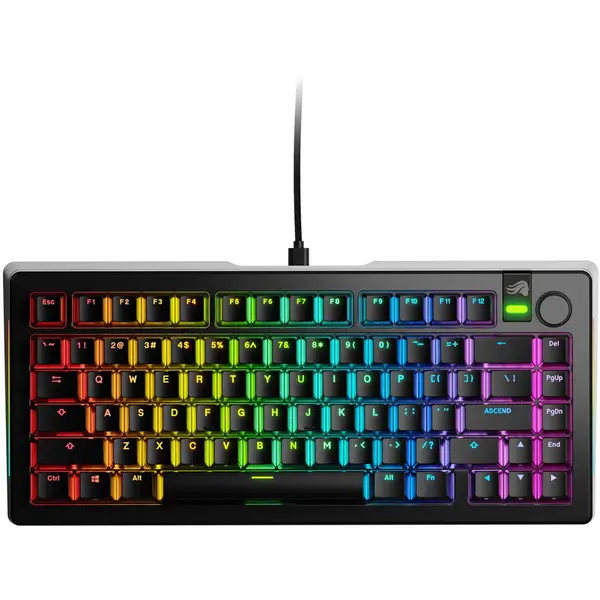 Glorious Tastatura mecanica Glorious GMMK 3 PRO, Fox Switches, USB, Cu fir, 81 taste, Negru