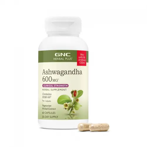 GNC Herbal plus Ashwagandha KSM-66 600mg x 60 caps.484001 Zephyr Labs