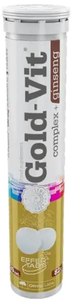 Gold Vit Complex + Ginseng, portocale, 20 comprimate efervescente, Olimp