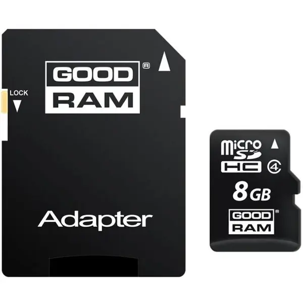 GOODRAM Card microSD Goodram 8gb, Clasa.4 + Adaptor