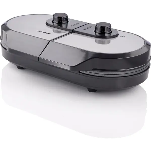 Gorenje Aparat de vafe dublu Gorenje WM1400SB, putere 1400 W, placi de copt antiaderente, Negru