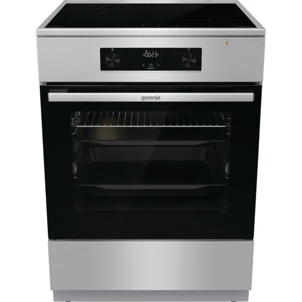 Gorenje Aragaz electric, Gorenje, 600 mm, Argintiu/Negru