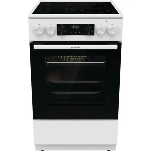 Gorenje Aragaz electric Gorenje GECS5C70WA, plita vitroceramica, 4 zone de gatire, cuptor electric, 70 L, alb