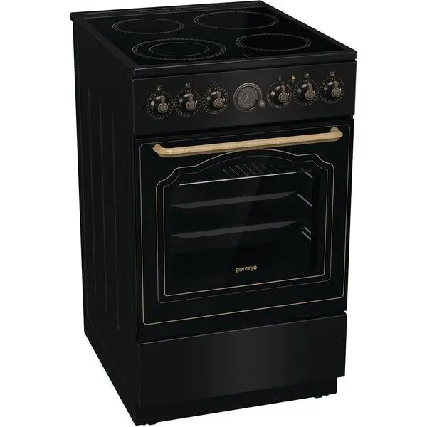 Gorenje Aragaz GORENJE GECS5B70CLB, 4 arzatoare, Electric, L 50 cm, Grill, Negru