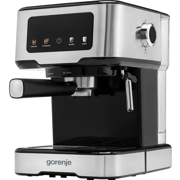 Gorenje Espressor Manual Gorenje 744796, 1100 W, 15 bar, Touch, Rezervor 1.5 L, Gri