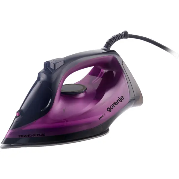 Gorenje Fier de calcat cu abur Gorenje SIK2400BKV, 2400W, Capacitate rezervor apa 450 ml, Abur continuu 40 g/min, Oprire automata, Violet-Negru