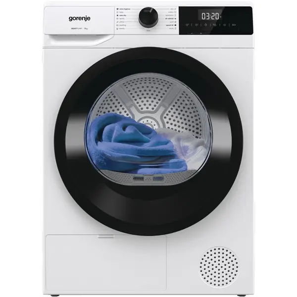 Gorenje Uscator de rufe cu pompa de caldura Gorenje D2HNE7E, 7 kg, Display LED, AntiCrease, AirRefresh, Clasa energetica E, 51 cm, Alb