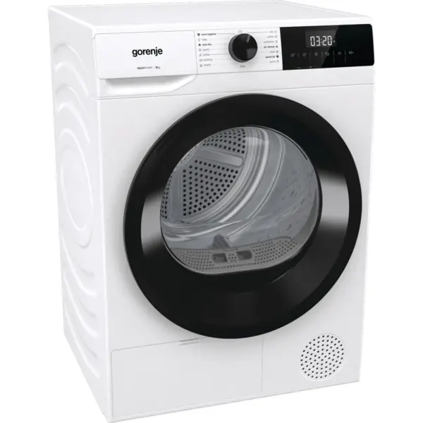 Gorenje Uscator de Rufe Gorenje DHNE82, Pompa de Caldura, 8 kg, 15 Programe, Clasa D, 55 cm, Alb