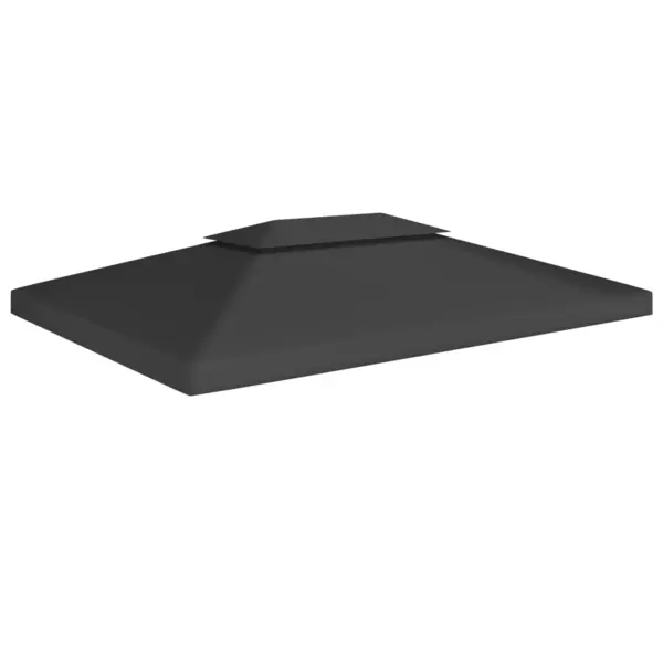 Gossi acoperis de pavilion cu 2 niveluri, negru, 4x3 m, 310 g/m2