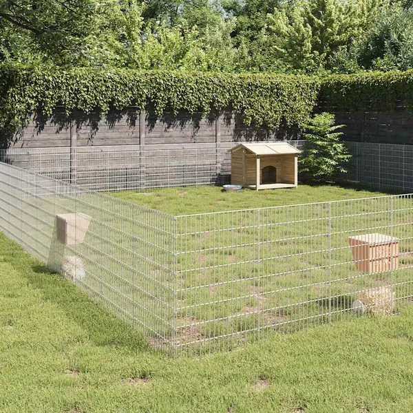 Gossi adapost pentru animale cu 48 panouri, 54x80 cm, fier galvanizat