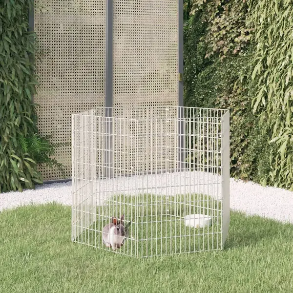 Gossi adapost pentru animale cu 6 panouri, 54x80 cm, fier galvanizat