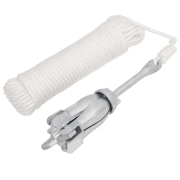 Gossi ancora pliabila cu funie, argintiu, 3,2 kg, fier maleabil