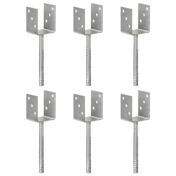 Gossi ancore de gard, 6 buc., argintiu, 8x6x30 cm, otel galvanizat