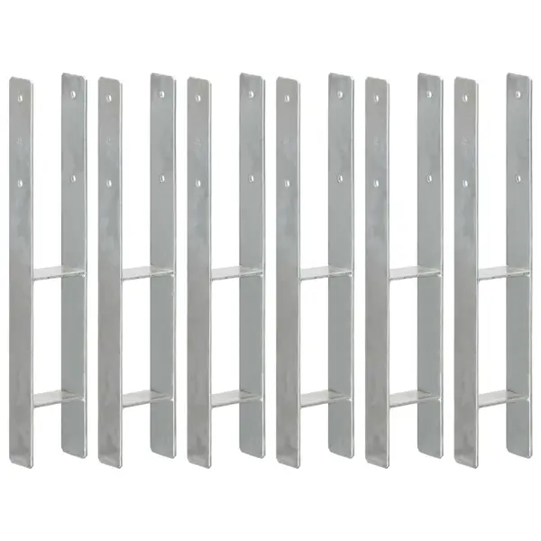 Gossi ancore de gard, 6 buc., argintiu, 9x6x60 cm, otel galvanizat