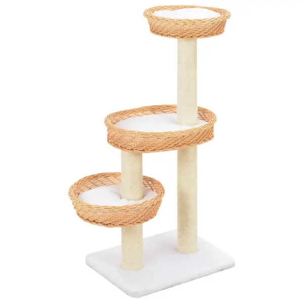 Gossi ansamblu pentru pisici cu stalp funie sisal, natural, salcie