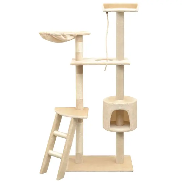 Gossi ansamblu pentru pisici, stalpi cu funie de sisal, 150 cm, bej