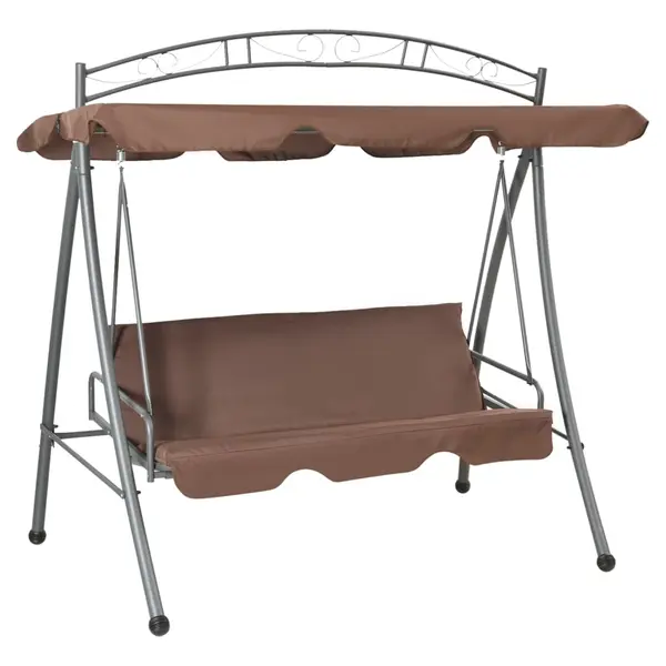 Gossi balansoar de exterior extensibil cu copertina, cafeniu
