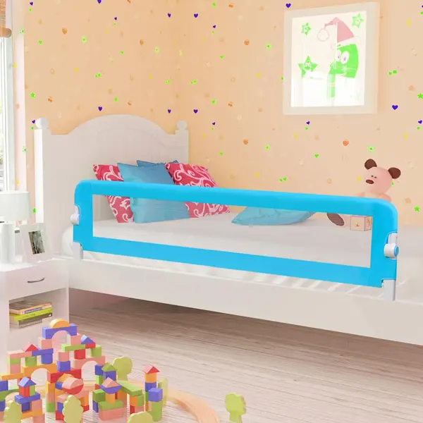 Gossi balustrada de protectie pat copii albastru 180x42 cm poliester