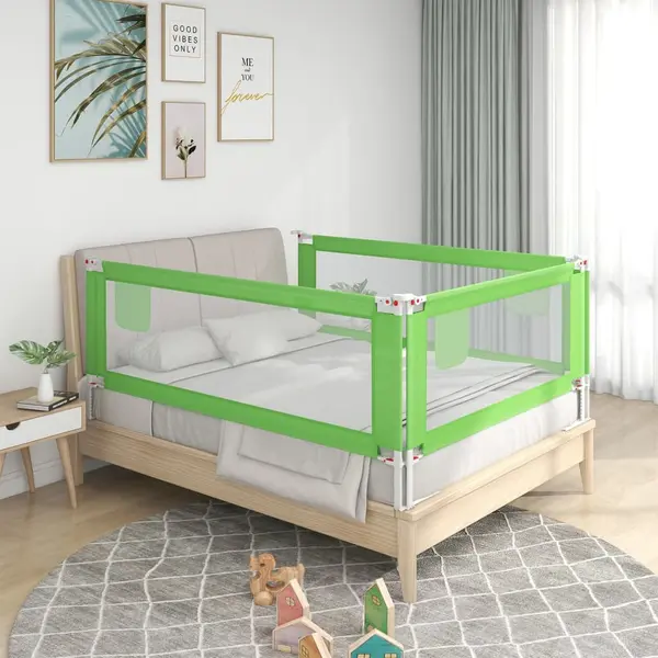 Gossi balustrada de protectie pat copii, verde, 150x25 cm, textil