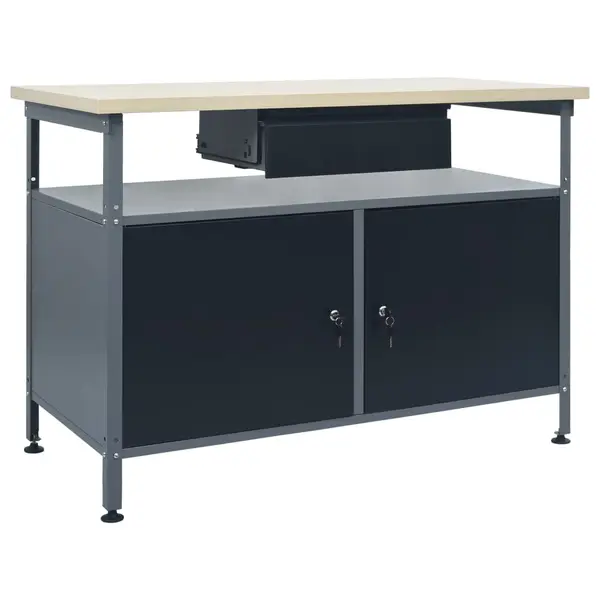 Gossi banc de lucru, negru, 120 x 60 x 85 cm, otel