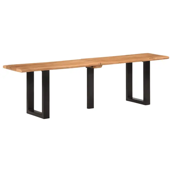 Gossi banca, 160 cm, lemn masiv de acacia si otel