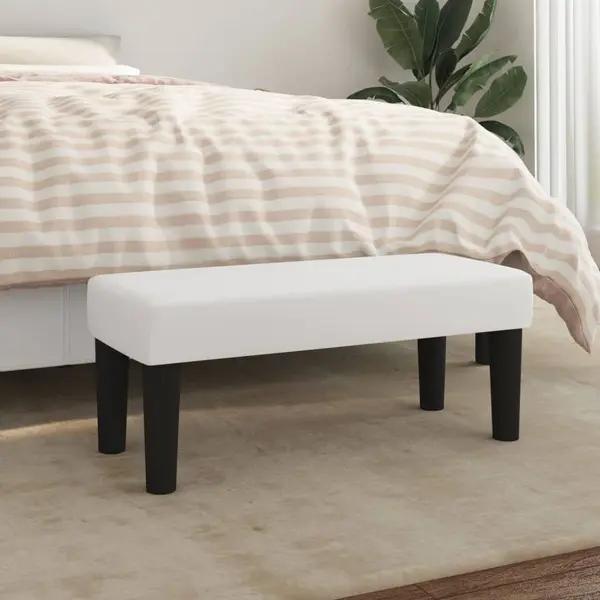 Gossi banca, alb, 70x30x30 cm, piele ecologica