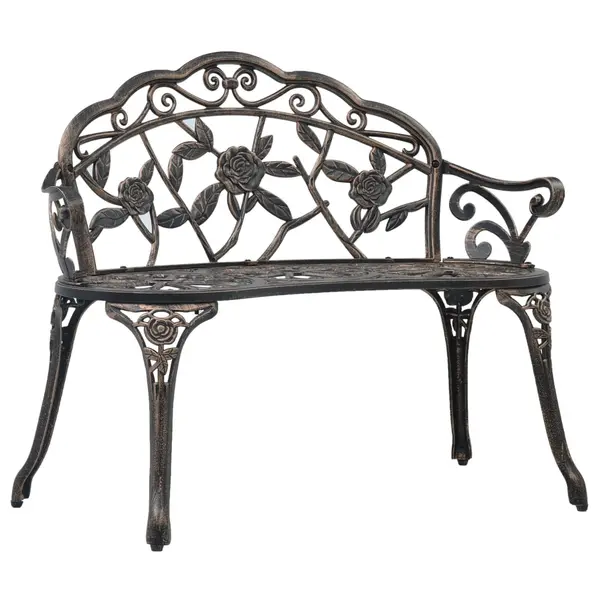 Gossi banca bistro, bronz, 100 cm, aluminiu turnat