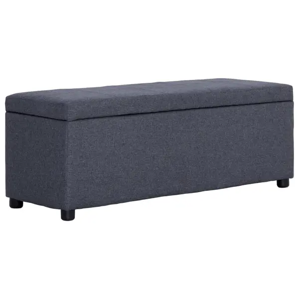 Gossi banca, compartiment de depozitare, gri inchis, 116 cm poliester