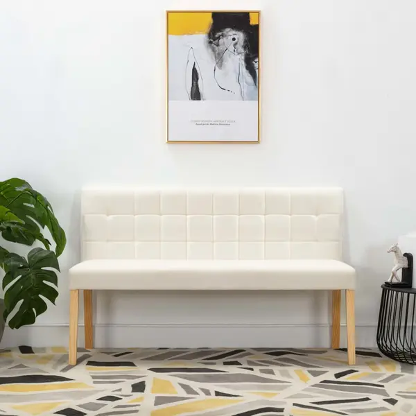 Gossi banca, crem, 140 cm, catifea