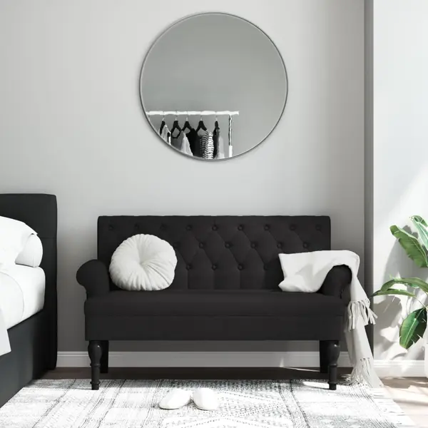 Gossi banca cu spatar, negru, 120x62x75,5 cm, textil