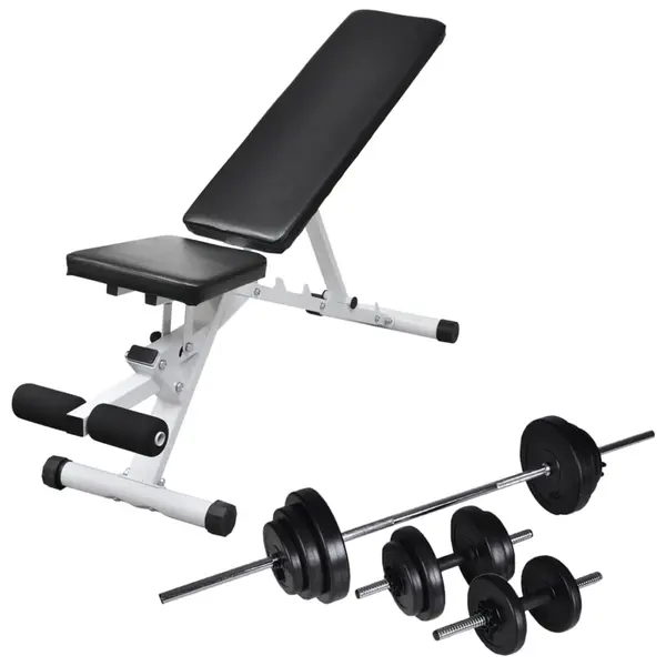 Gossi banca de antrenament cu set de haltere si gantere, 30,5 kg
