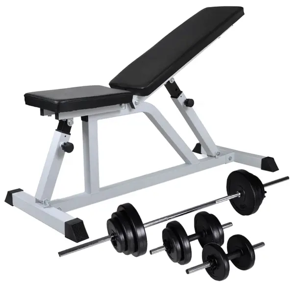Gossi banca de antrenament cu set de haltere si gantere, 30,5 kg