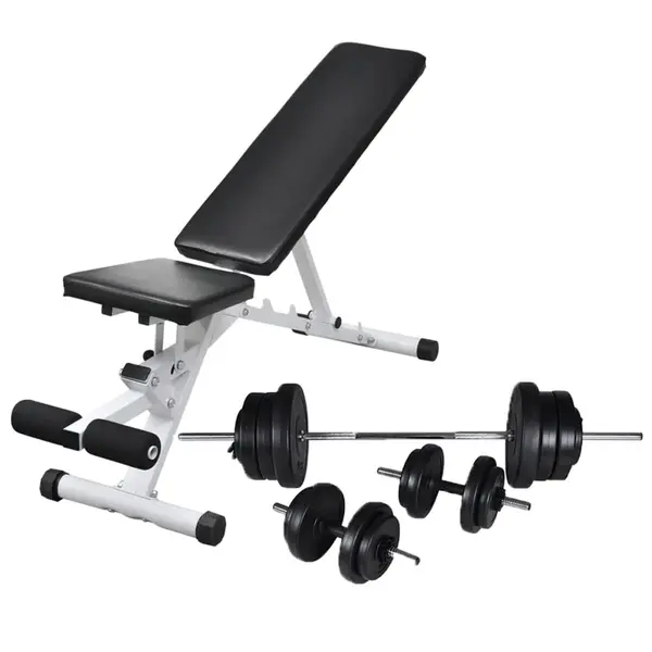 Gossi banca de antrenament cu set de haltere si gantere, 60,5 kg
