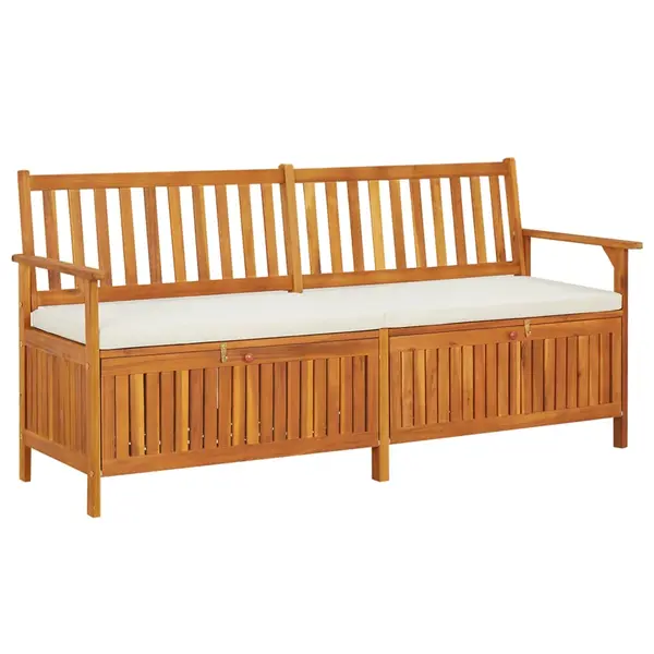 Gossi banca de depozitare cu perna, 170 cm, lemn masiv de acacia