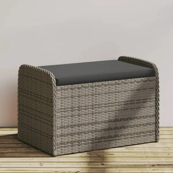 Gossi banca de depozitare cu perna, gri, 80x51x52 cm, poliratan