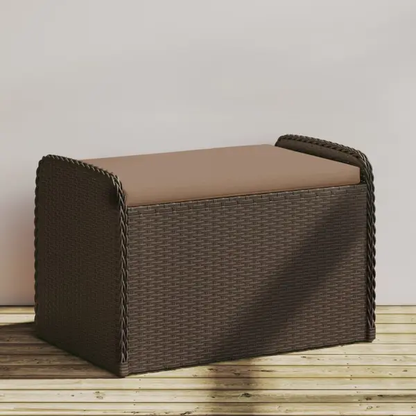 Gossi banca de depozitare cu perna, maro, 80x51x52 cm, poliratan