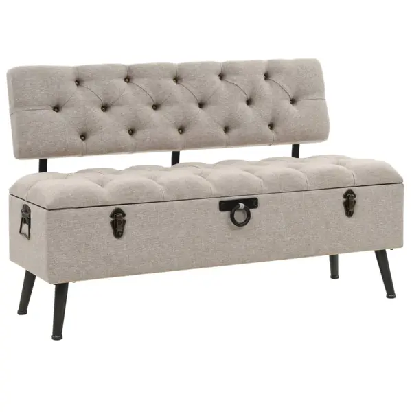 Gossi banca de depozitare cu spatar, crem, 110 cm, material textil