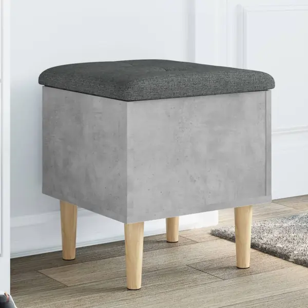 Gossi banca de depozitare, gri beton, 42x42x46 cm, lemn prelucrat