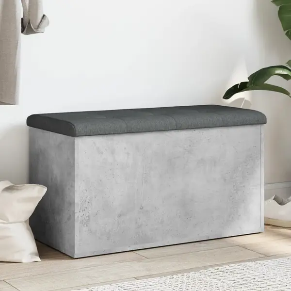 Gossi banca de depozitare, gri beton, 82x42x45 cm, lemn prelucrat