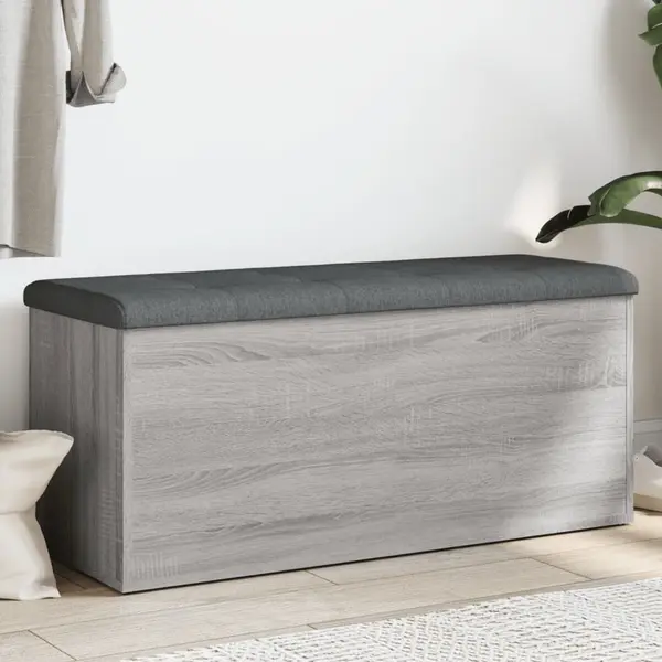 Gossi banca de depozitare, gri sonoma, 102x42x45 cm, lemn prelucrat