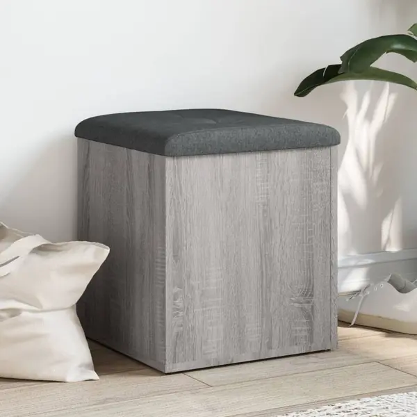 Gossi banca de depozitare, gri sonoma, 42x42x45 cm, lemn prelucrat