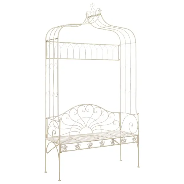 Gossi banca de gradina, alb vintage, 122 cm, fier