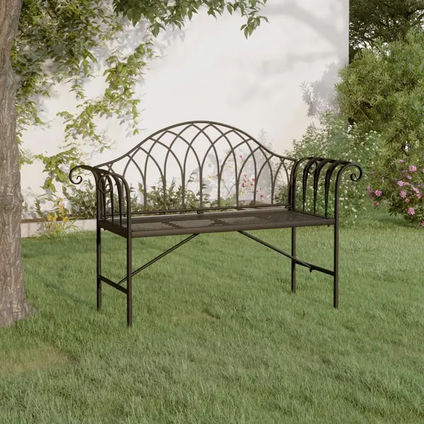 Gossi banca de gradina cu 2 locuri, negru, 128 cm, otel