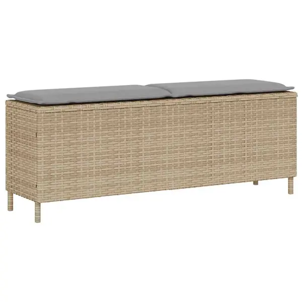 Gossi banca de gradina cu perna bej 110x30x40,5 cm poly ratan