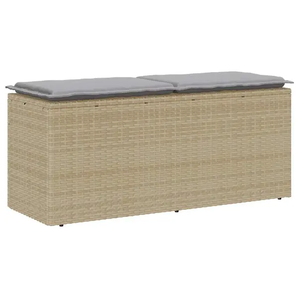 Gossi banca de gradina cu perna bej 110x40x44 cm polirattan