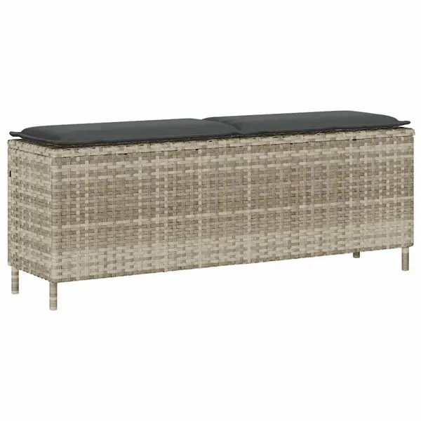 Gossi banca de gradina cu perna gri deschis 110x30x40,5 cm poly ratan