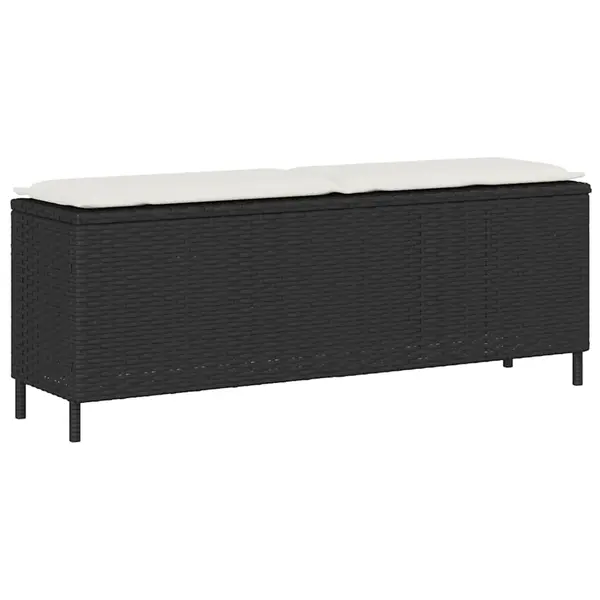Gossi banca de gradina cu perna neagra 110x30x40,5 cm poly rattan