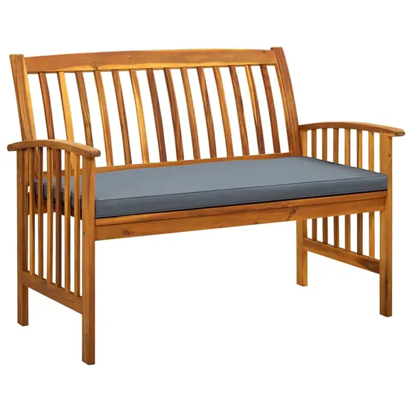 Gossi banca de gradina cu perne, 119 cm, lemn masiv de acacia